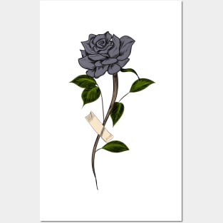 Gray rose Posters and Art